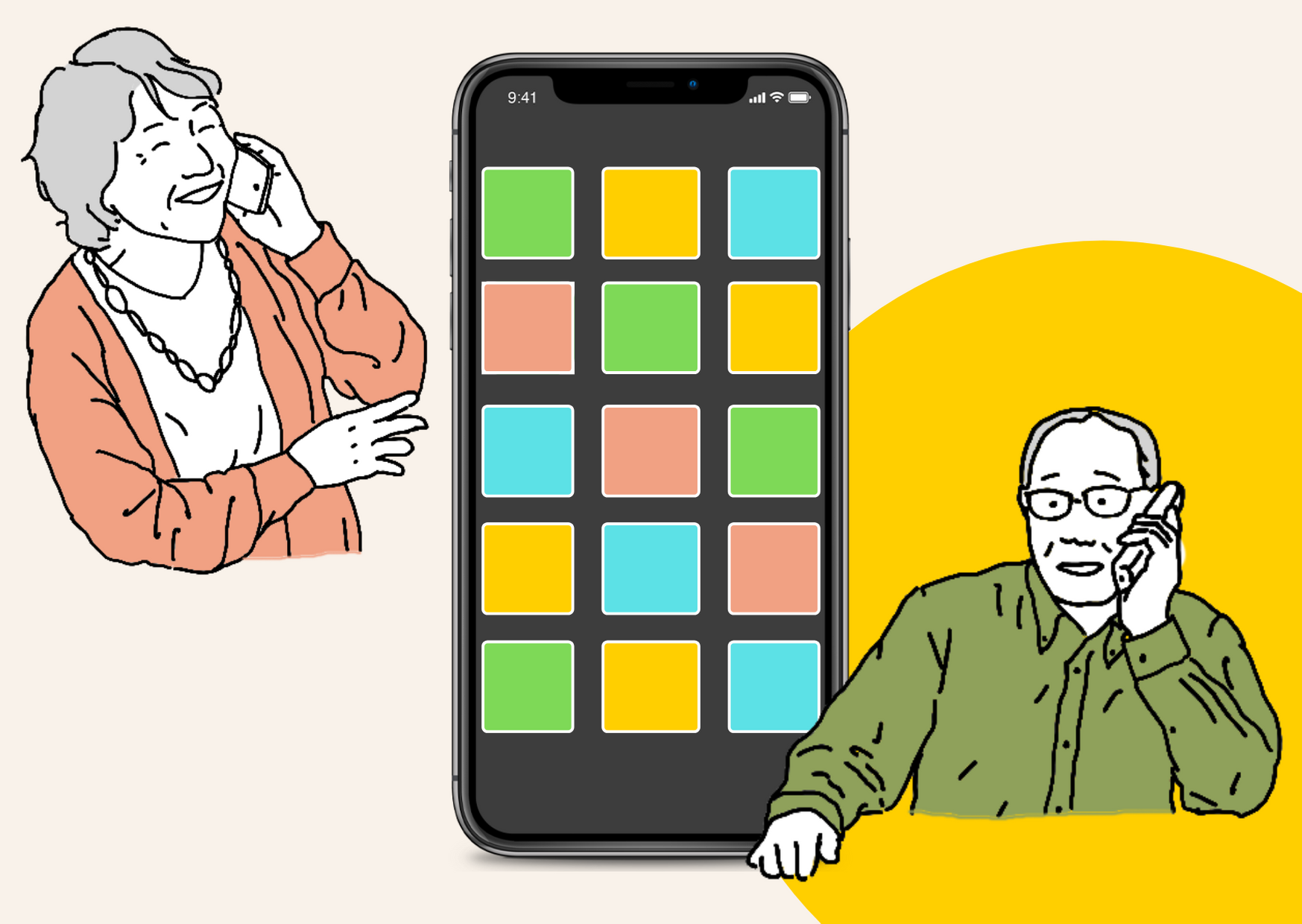 シニアとスマホ